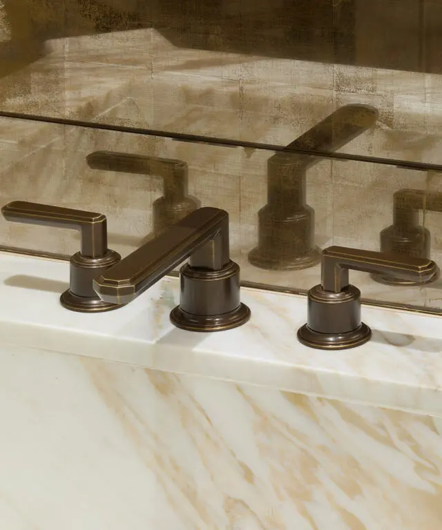 Samuel Heath Aged Brass Octelle lavatory faucet