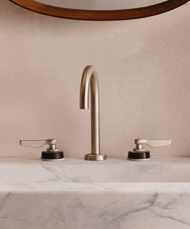 Samuel Heath 100 Collection lavatory faucet in Anthracite finish, lever handles